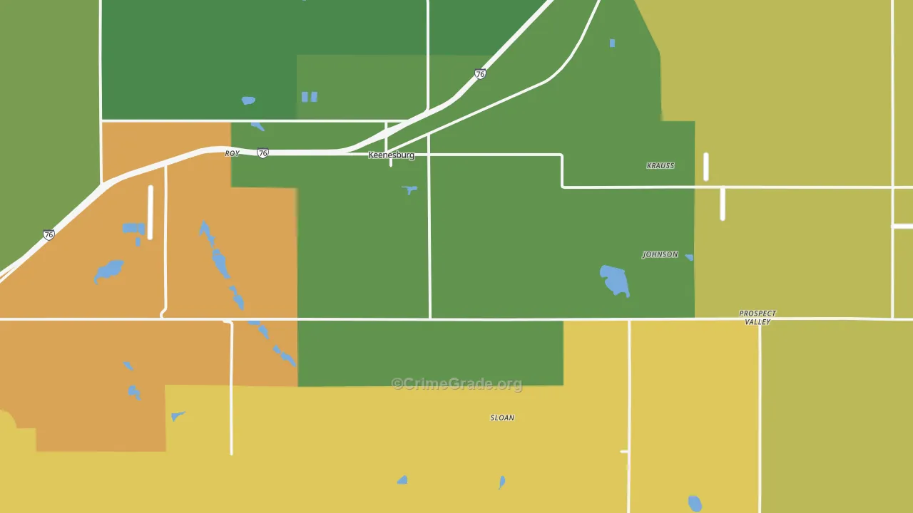 Keenesburg, CO Map of Vandalism Rates