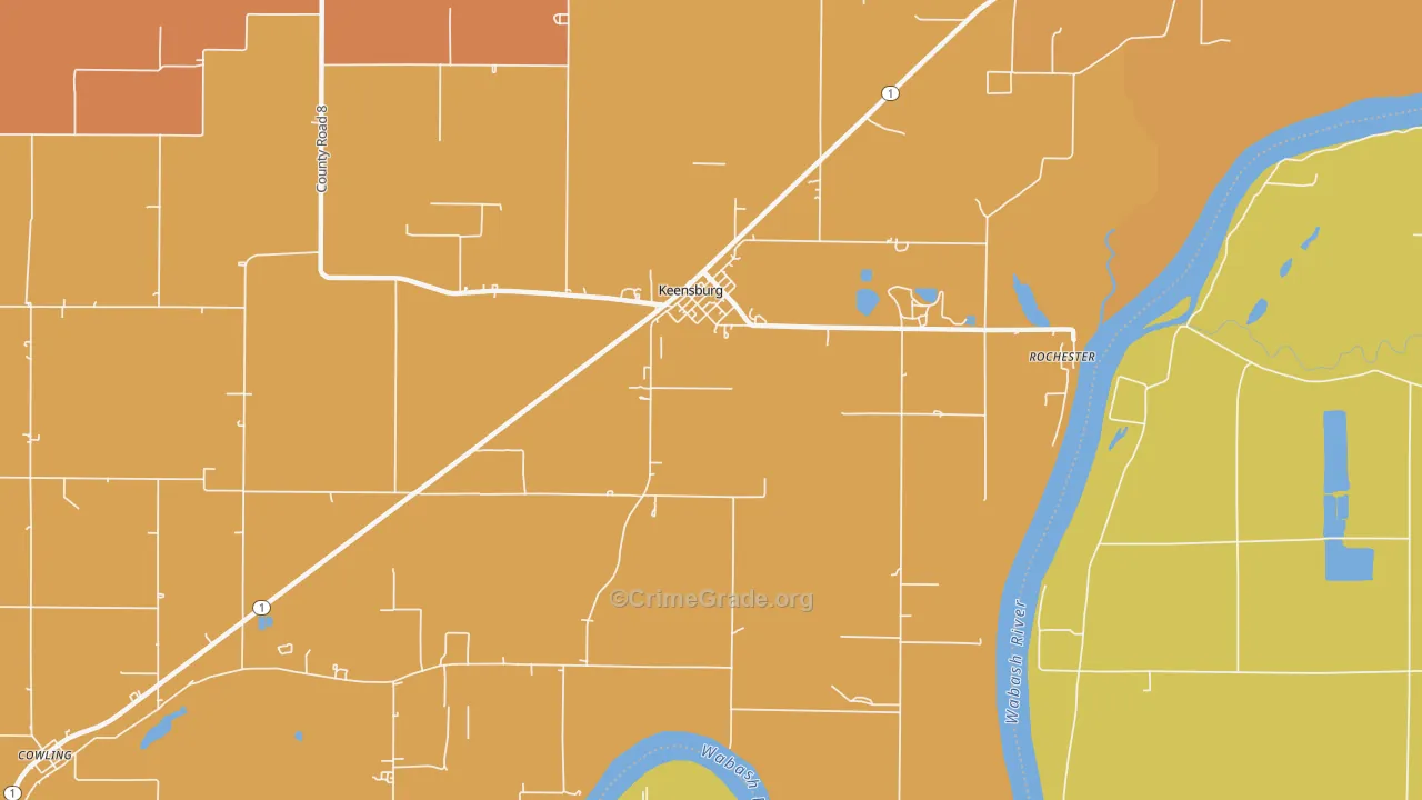 Keensburg, IL Map of Vandalism Rates