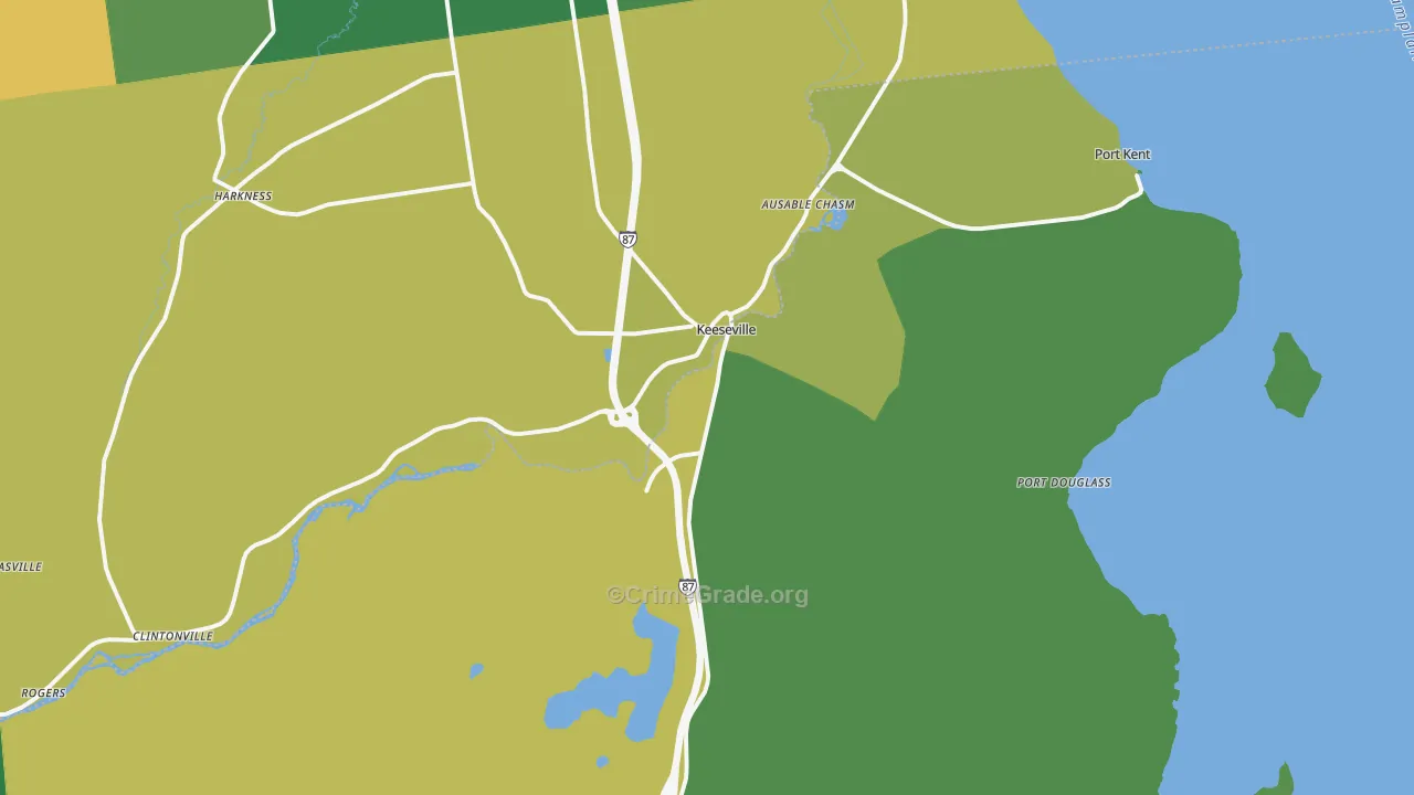 Keeseville, NY Map of Vandalism Rates