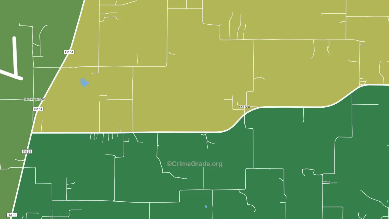 Keeter, TX Map of Vandalism Rates