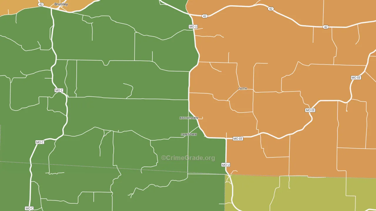 Keethtown, MO Map of Vandalism Rates