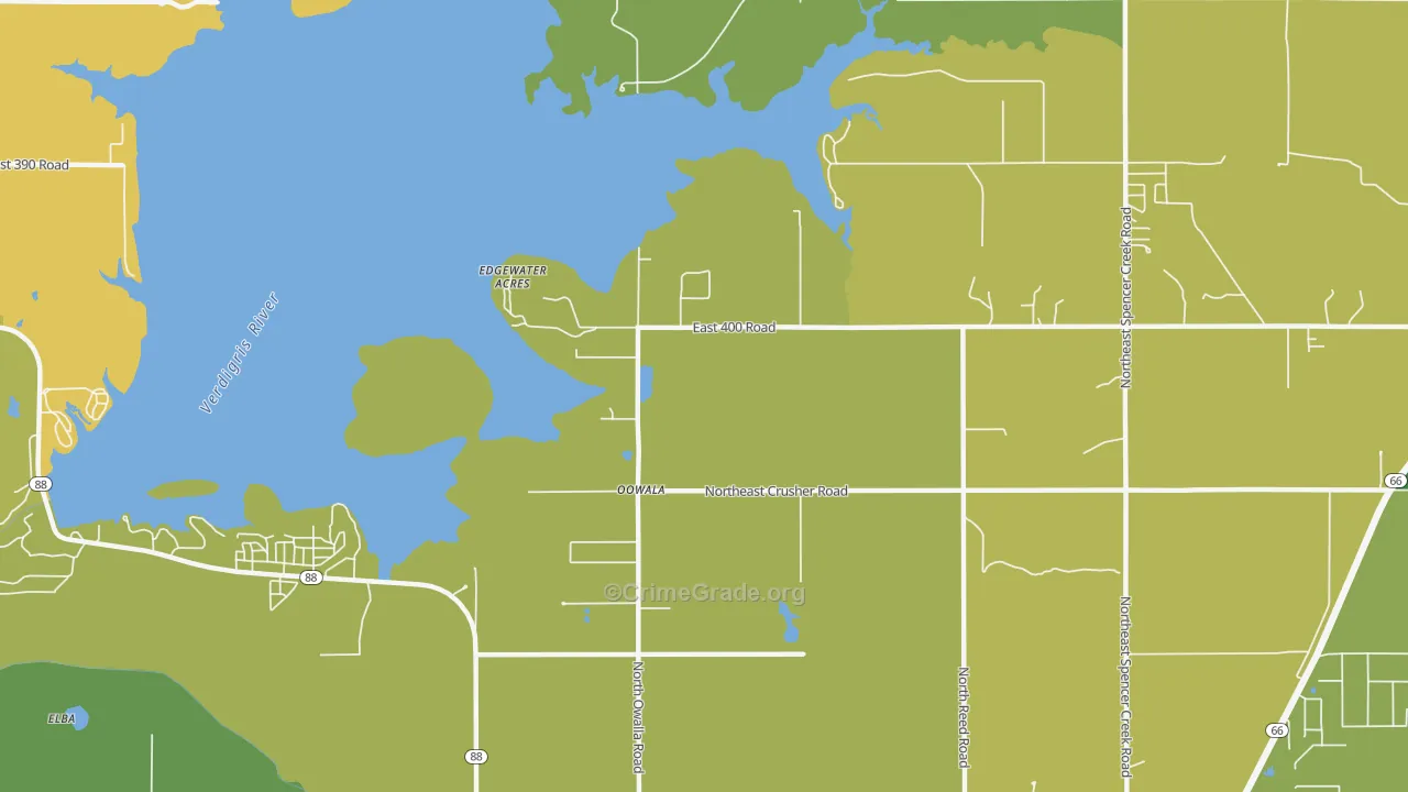 Keetonville, OK Map of Vandalism Rates