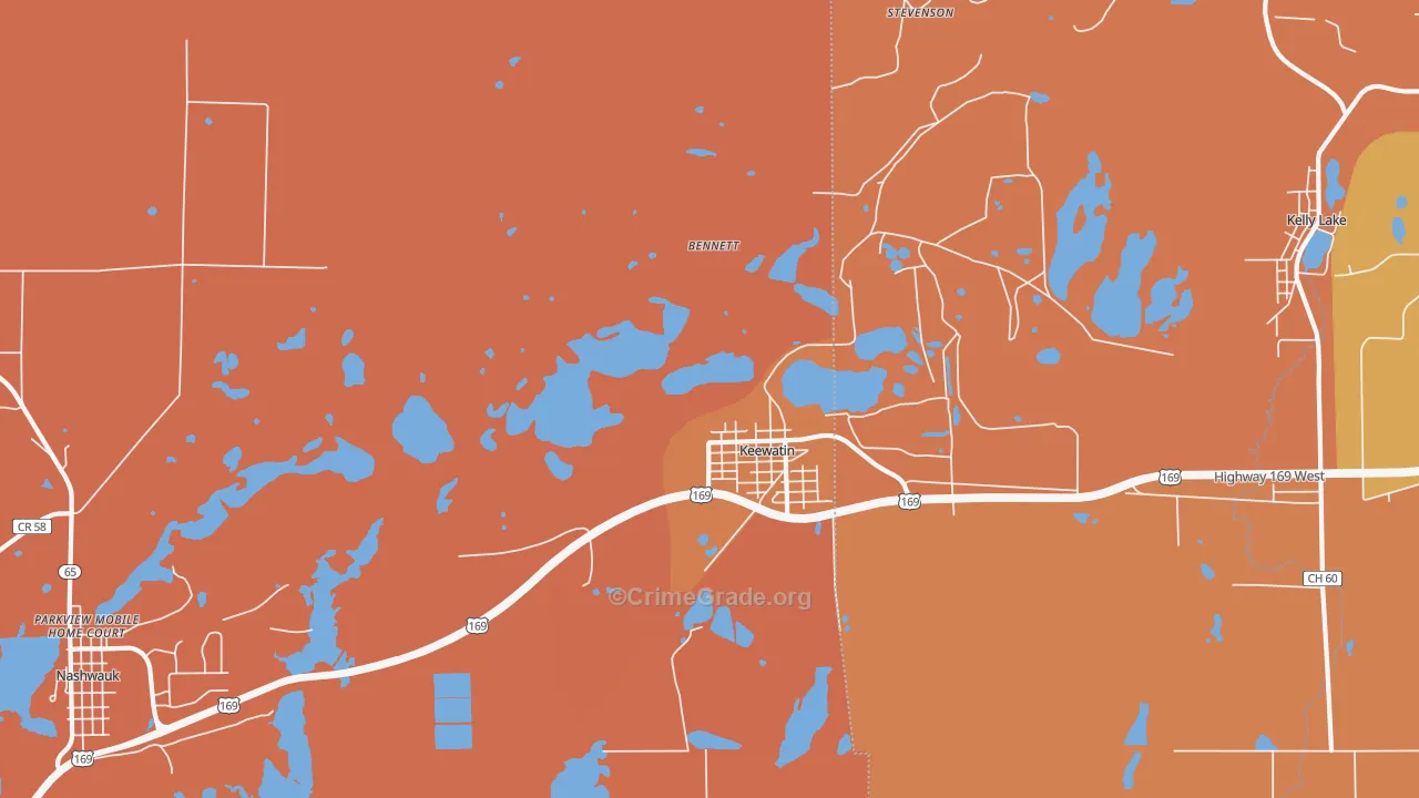 Keewatin, MN Map of Vandalism Rates