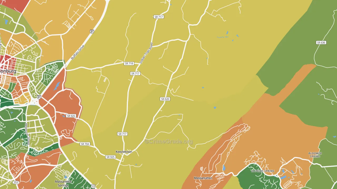 Keezletown, VA Map of Vandalism Rates