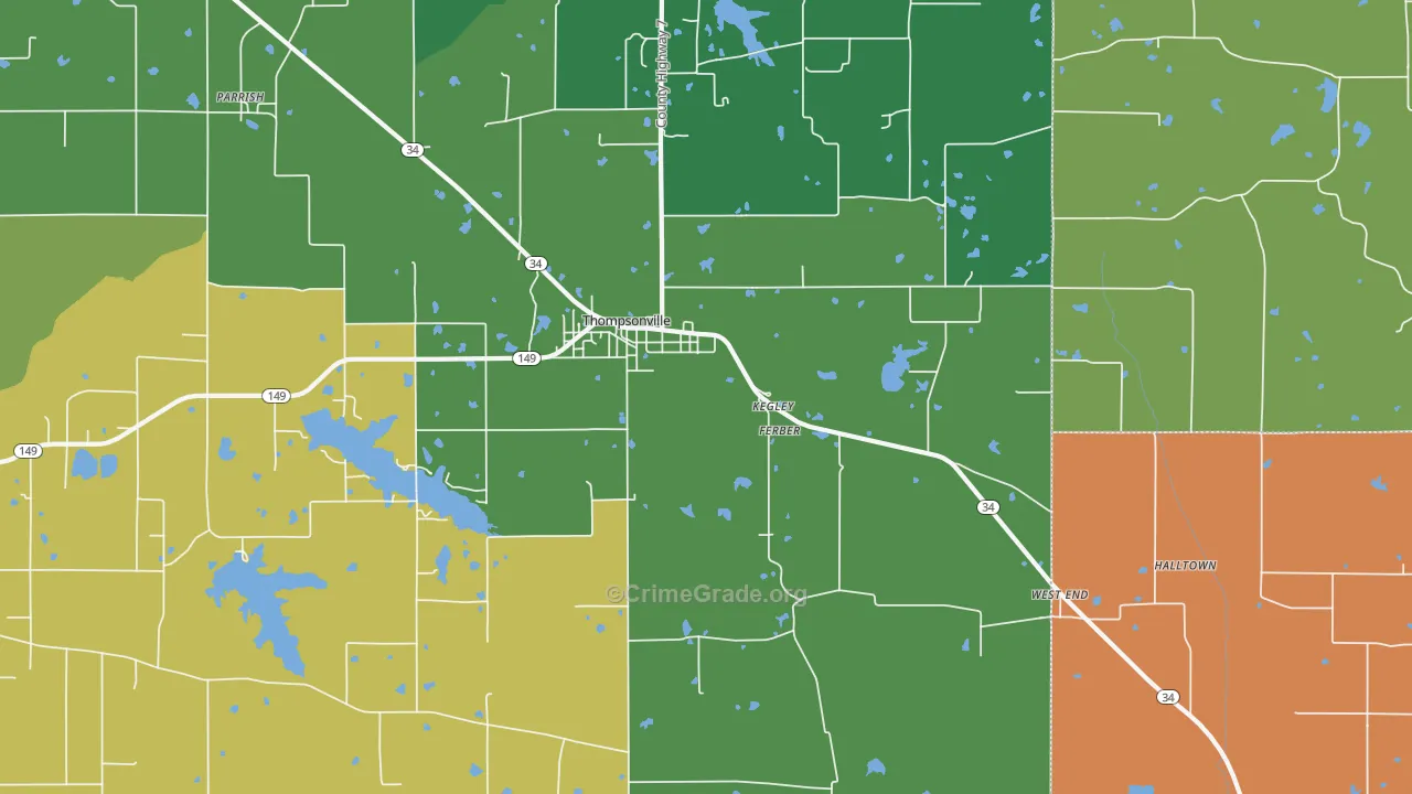 Kegley, IL Map of Vandalism Rates