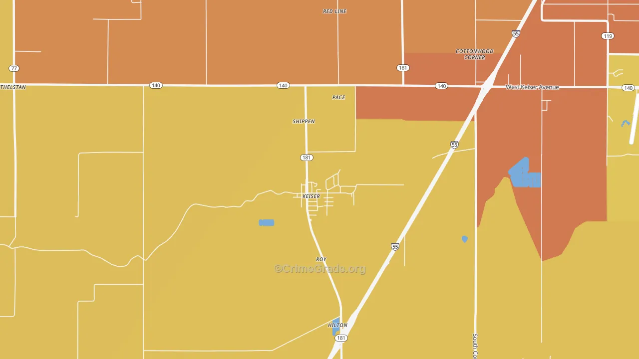 Keiser, AR Map of Vandalism Rates