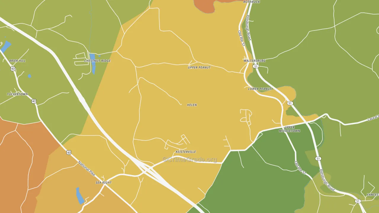 Keisterville, PA Map of Vandalism Rates