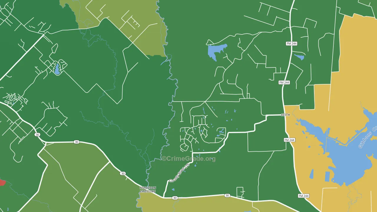Keith, TX Map of Vandalism Rates
