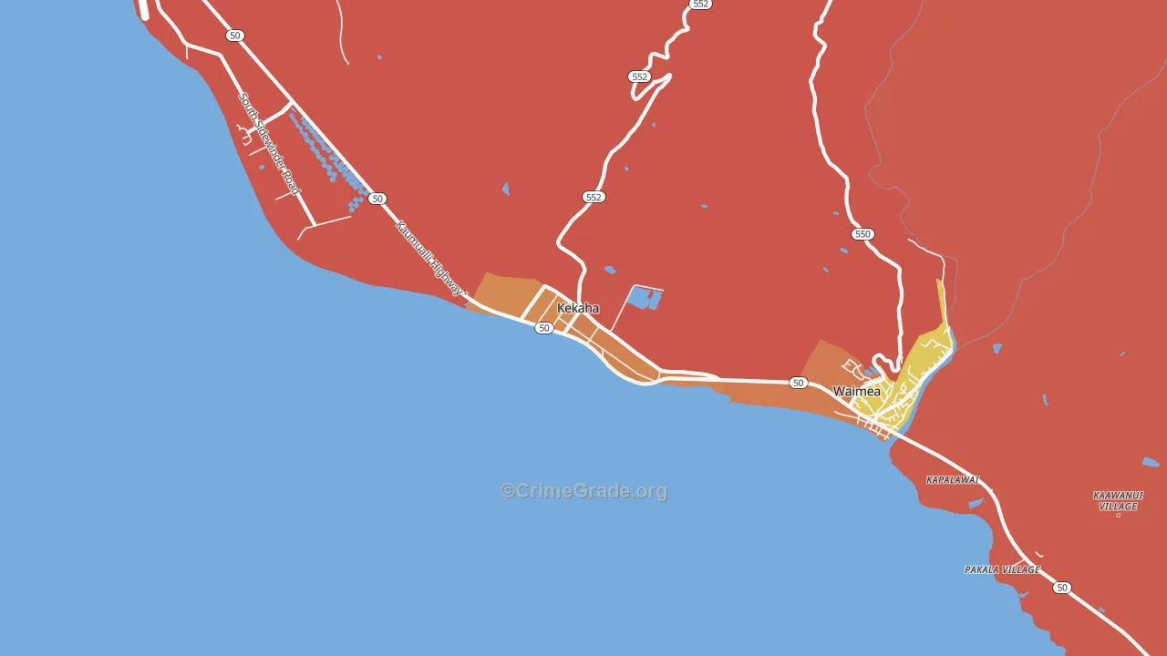 Kekaha, HI Map of Vandalism Rates