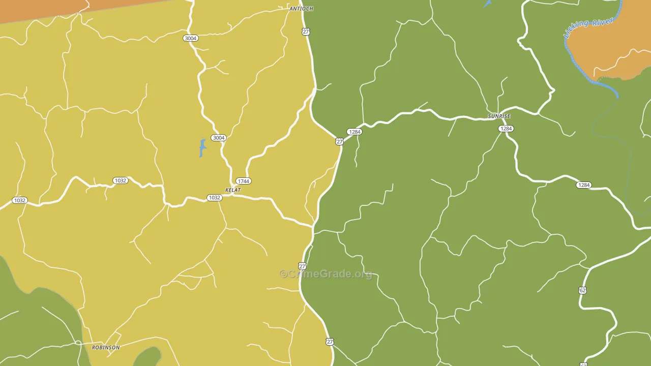 Kelat, KY Map of Vandalism Rates