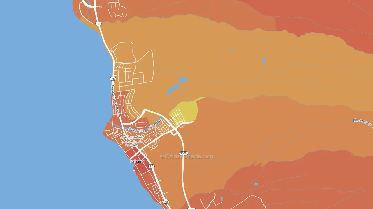 Kelawea, HI Map of Vandalism Rates