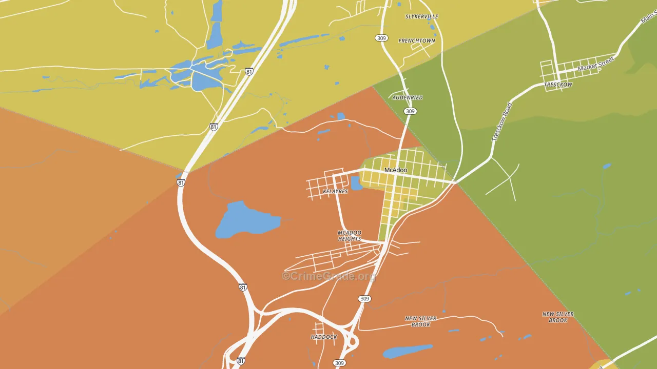 Kelayres, PA Map of Vandalism Rates