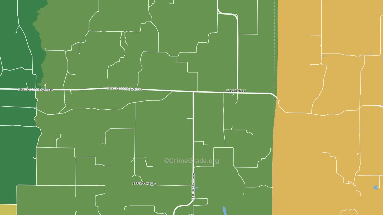 Kellerville, IL Map of Vandalism Rates
