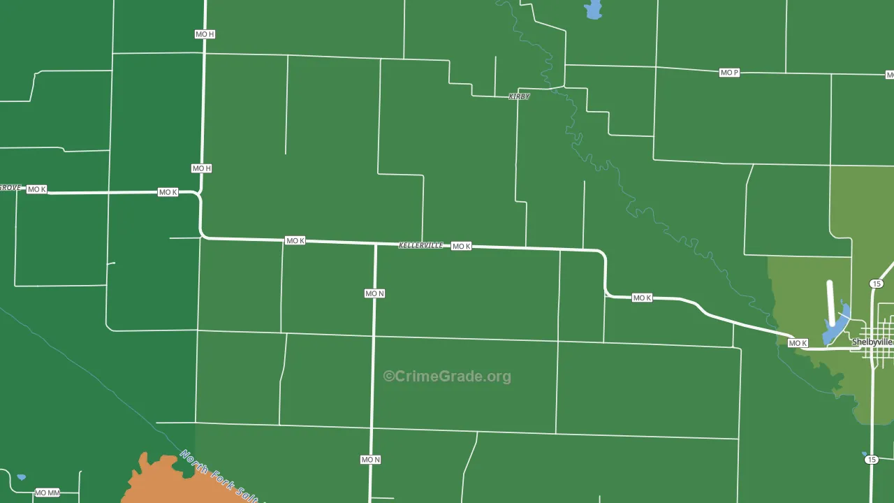 Kellerville, MO Map of Vandalism Rates