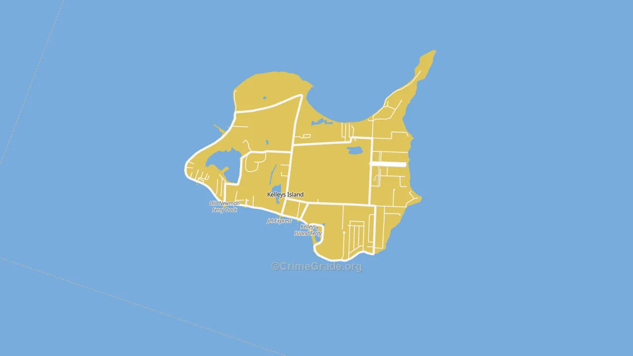 Kelleys Island, OH Map of Vandalism Rates