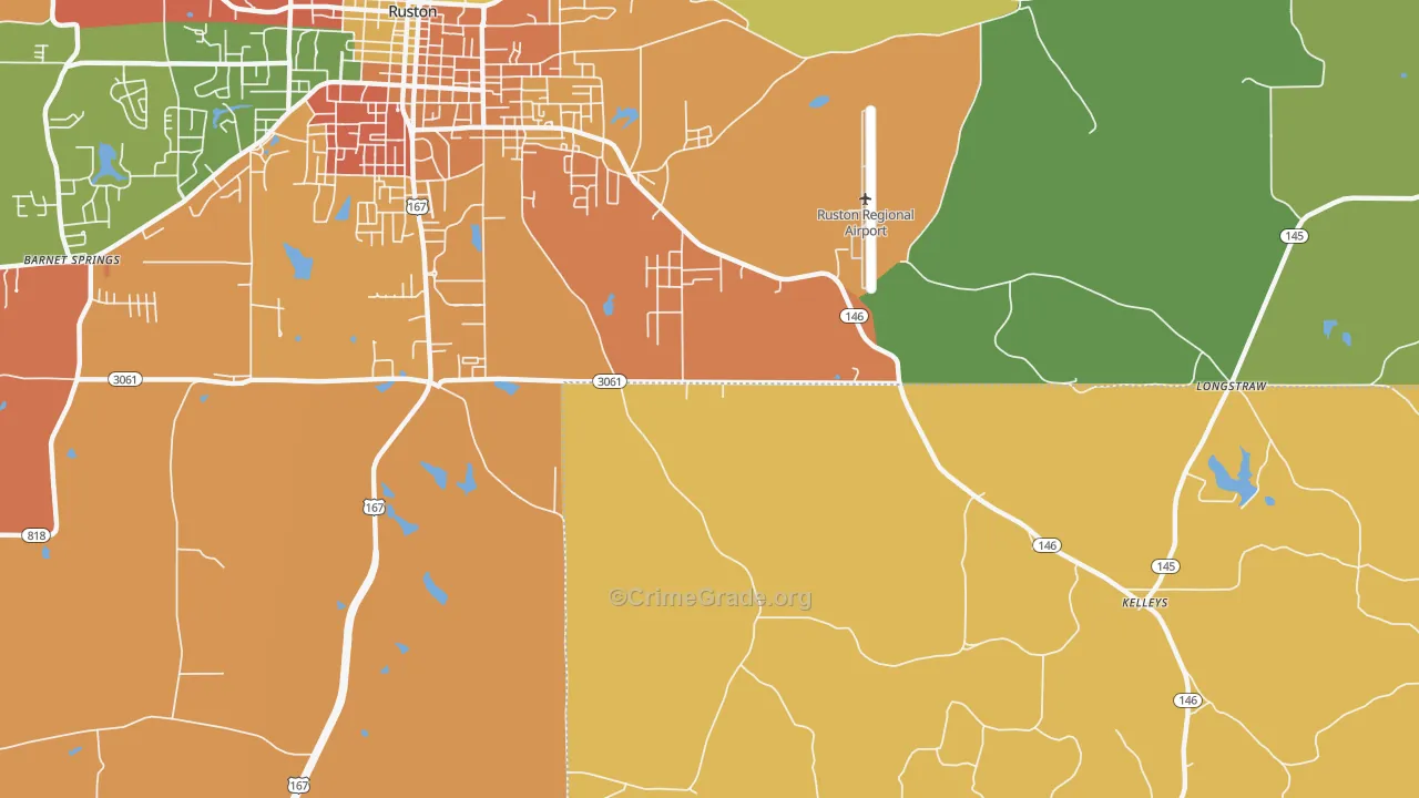 Kelleys, LA Map of Vandalism Rates