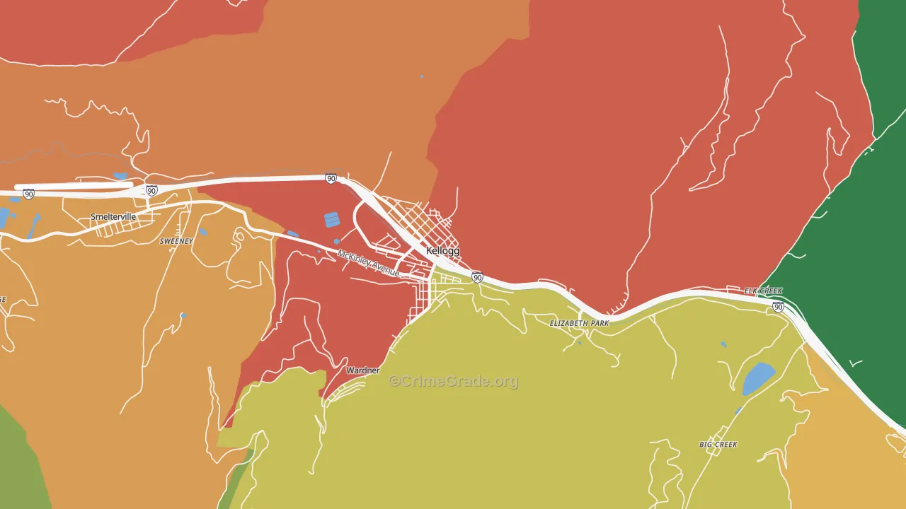 Kellogg, ID Map of Vandalism Rates