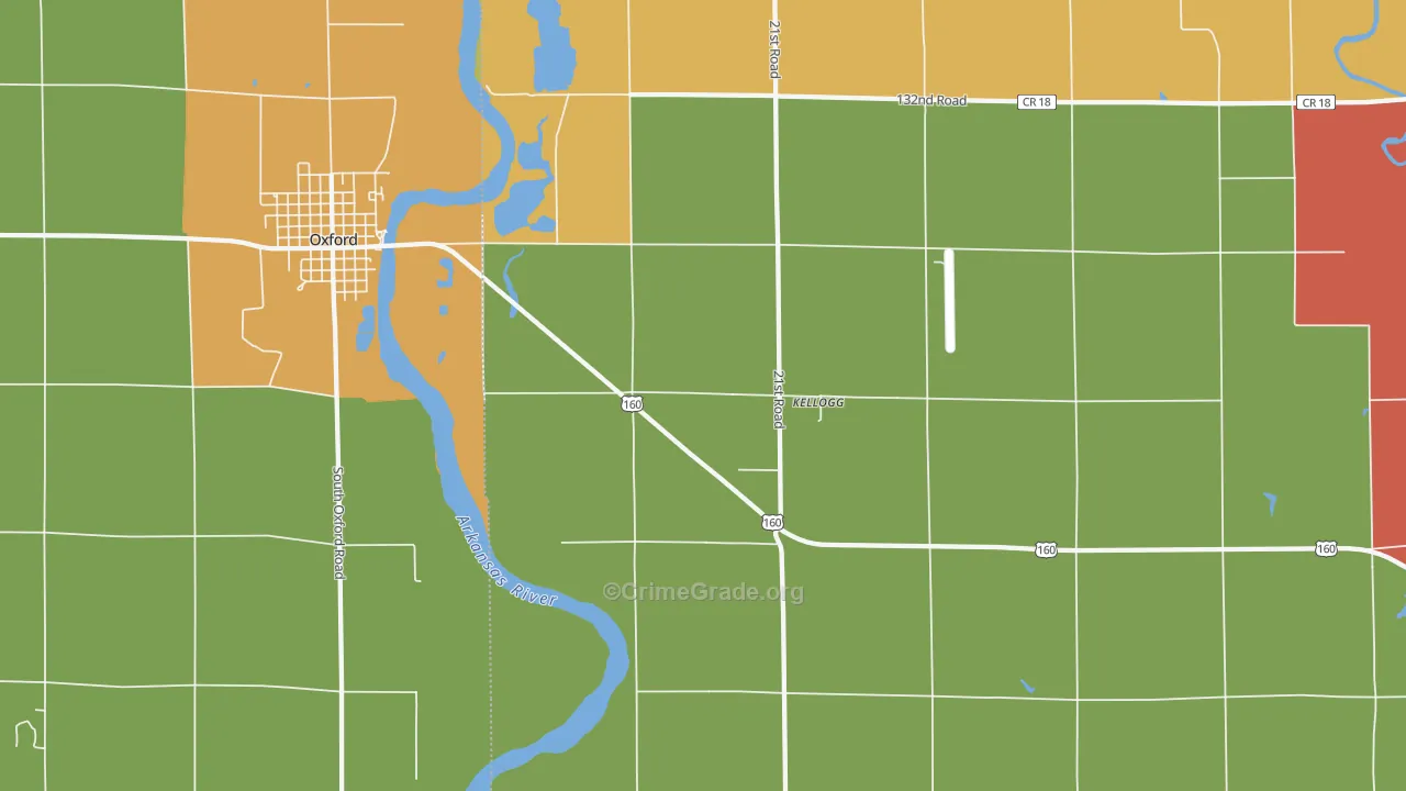 Kellogg, KS Map of Vandalism Rates