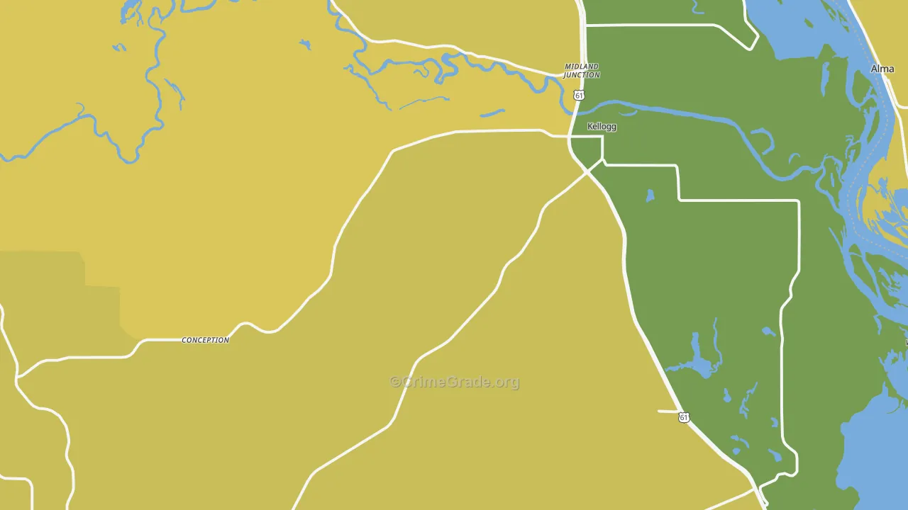 Kellogg, MN Map of Vandalism Rates