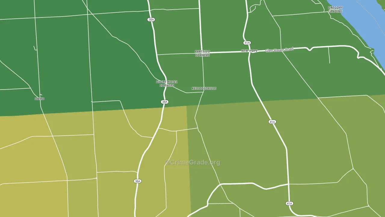 Kelloggsville, NY Map of Vandalism Rates