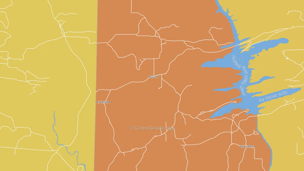 Kellum, AR Map of Vandalism Rates