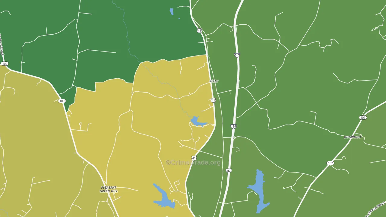 Kelly, KY Map of Vandalism Rates