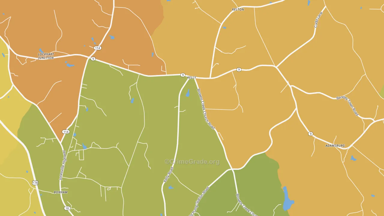 Kelly, SC Map of Vandalism Rates