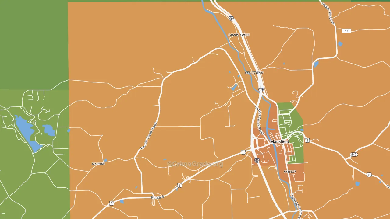 Kellytown, PA Map of Vandalism Rates