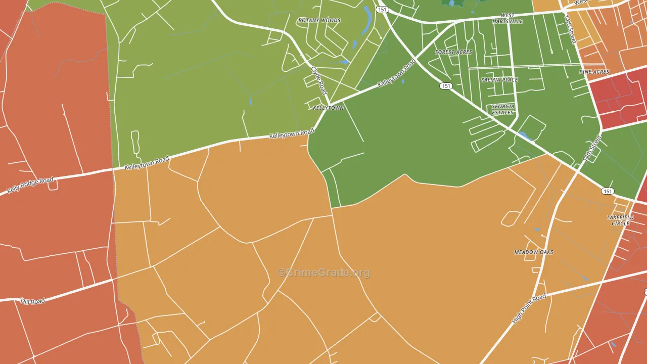Kellytown, SC Map of Vandalism Rates