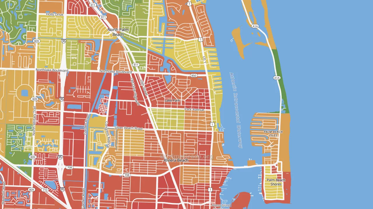 Kelsey City, Lake Park, FL Map of Vandalism Rates