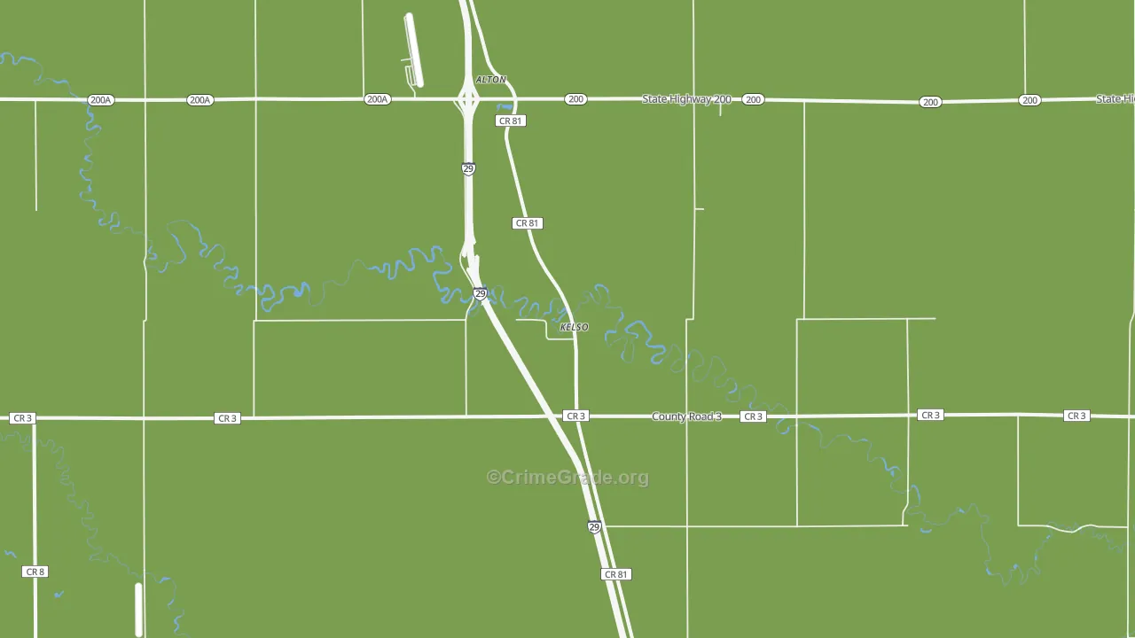 Kelso, ND Map of Vandalism Rates