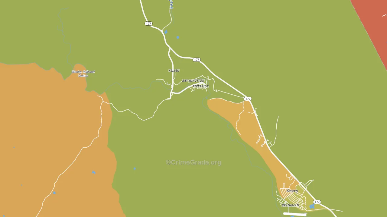 Kelvin, AZ Map of Vandalism Rates
