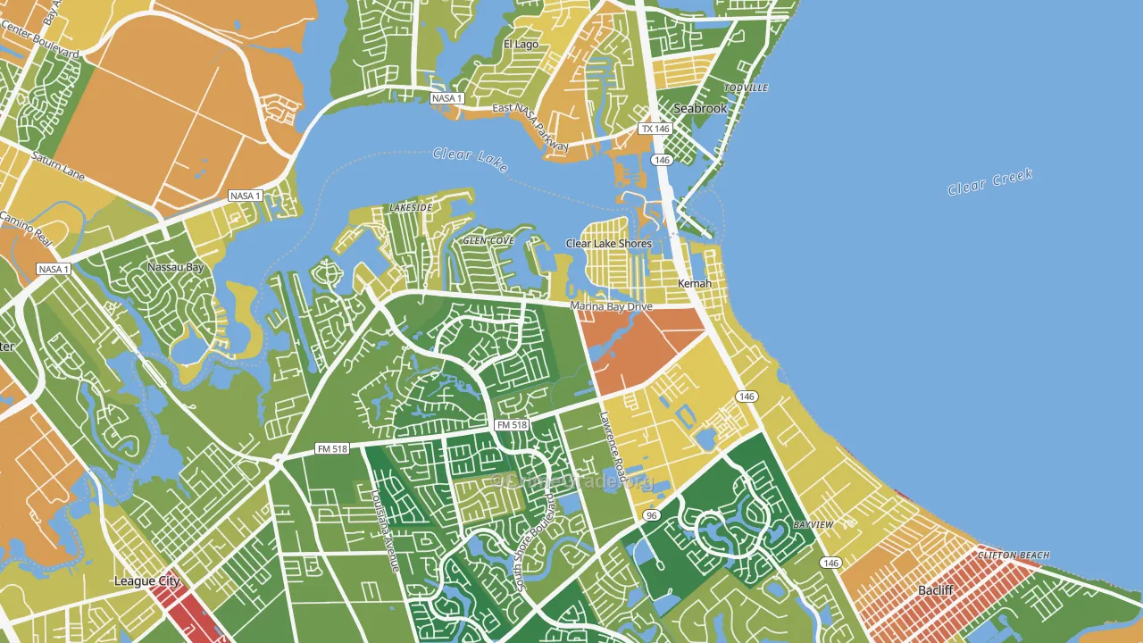 Kemah, TX Map of Vandalism Rates