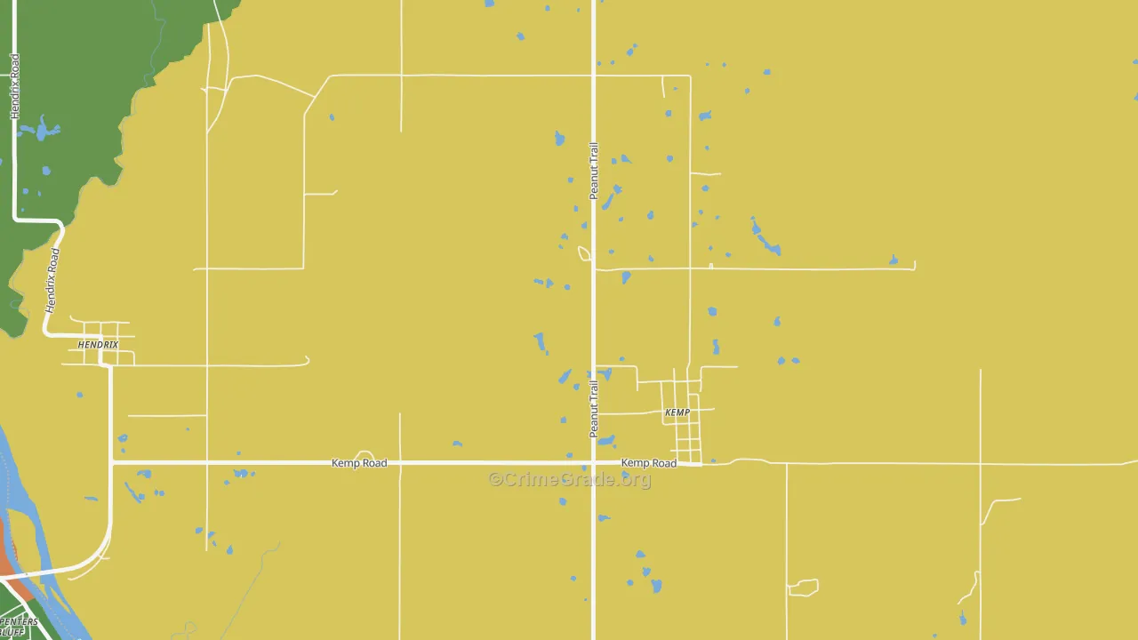 Kemp, OK Map of Vandalism Rates