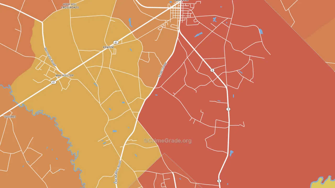 Kemper, SC Map of Vandalism Rates