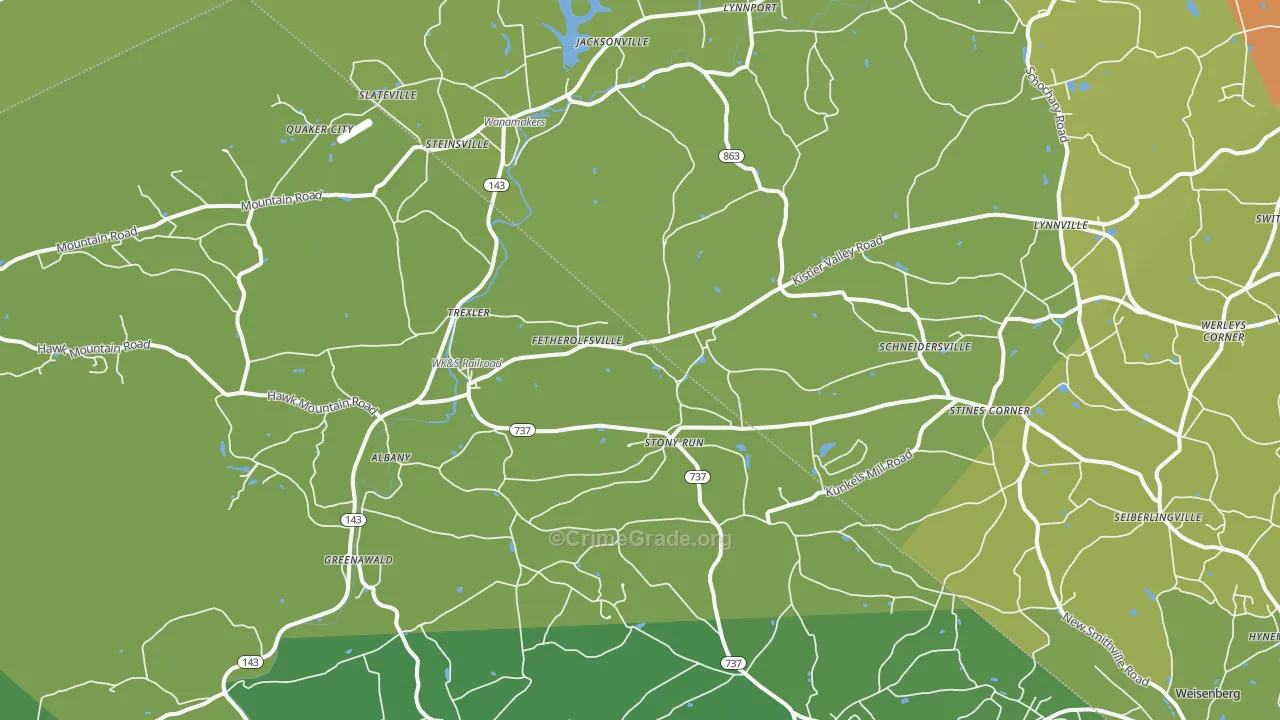 Kempton, PA Map of Vandalism Rates