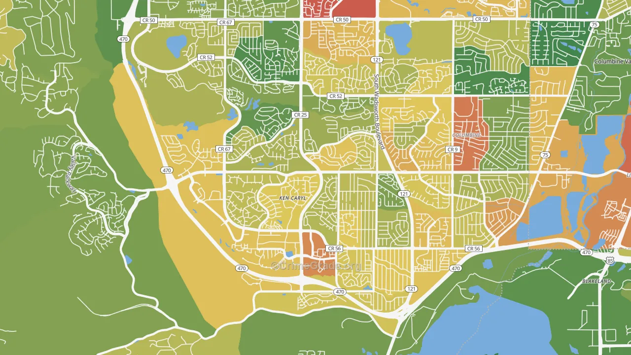 Ken Caryl, CO Map of Vandalism Rates