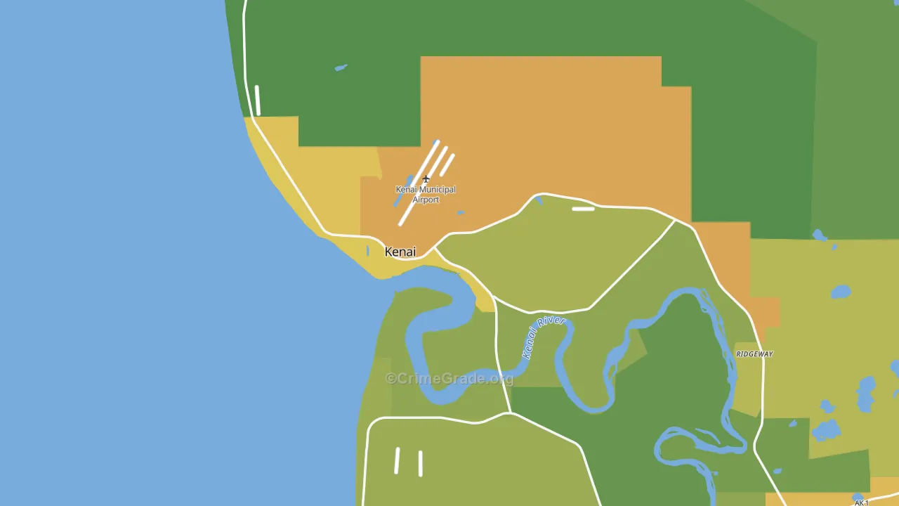 Kenai, AK Map of Vandalism Rates