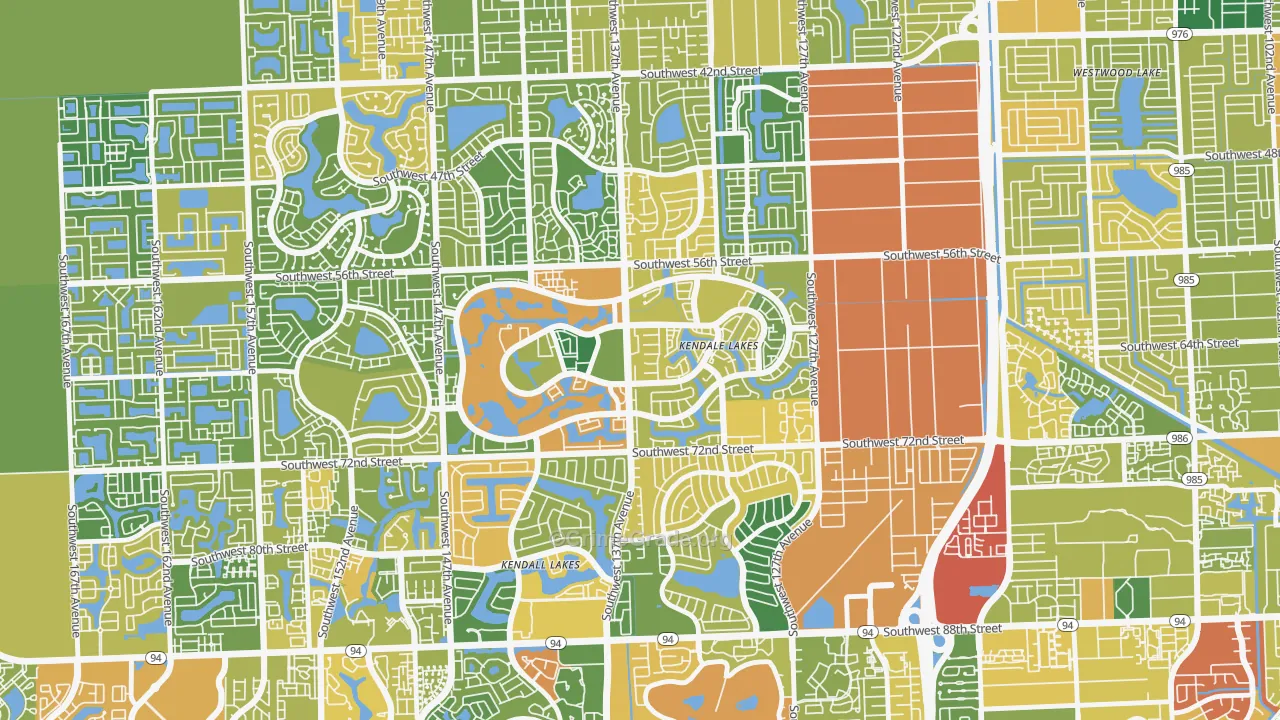 Kendale Lakes, FL Map of Vandalism Rates