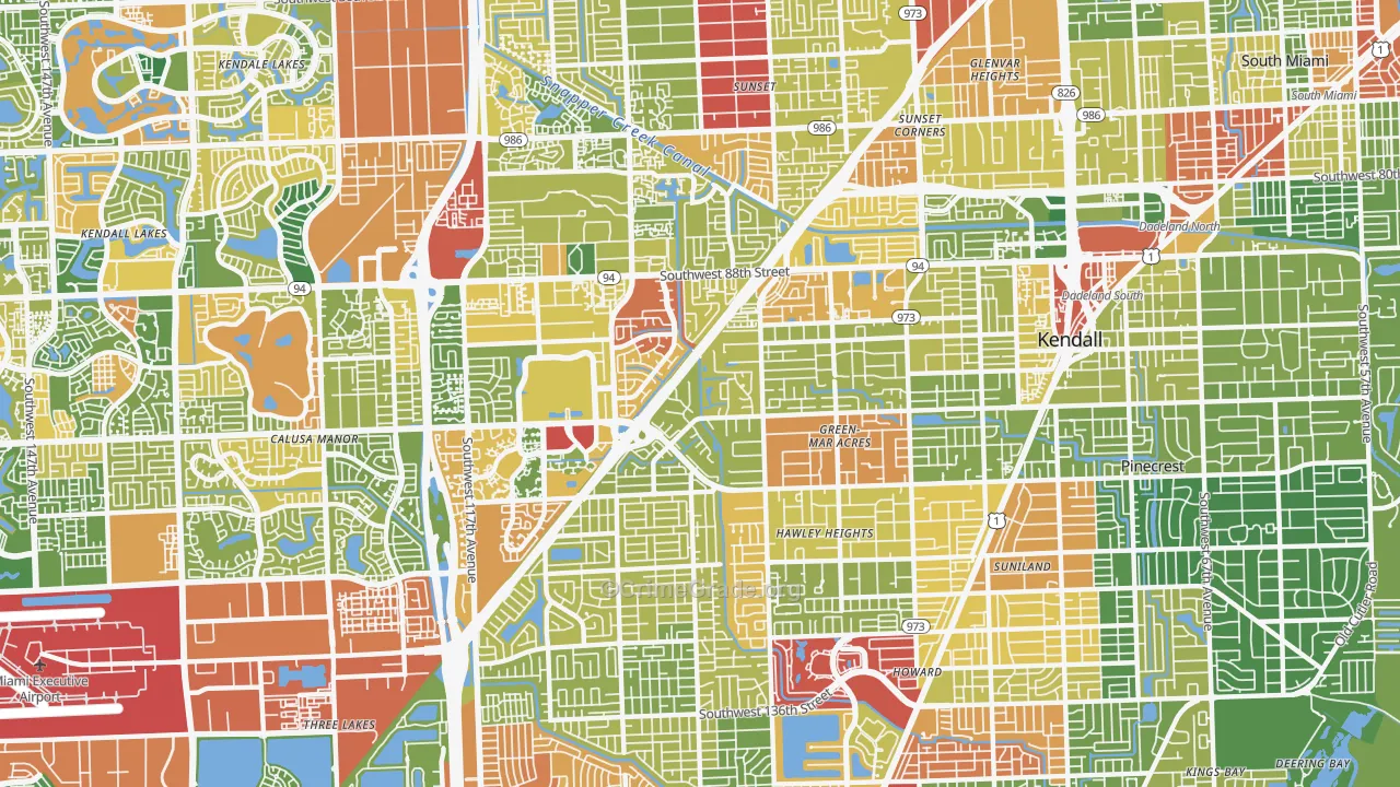 Kendall, FL Map of Vandalism Rates