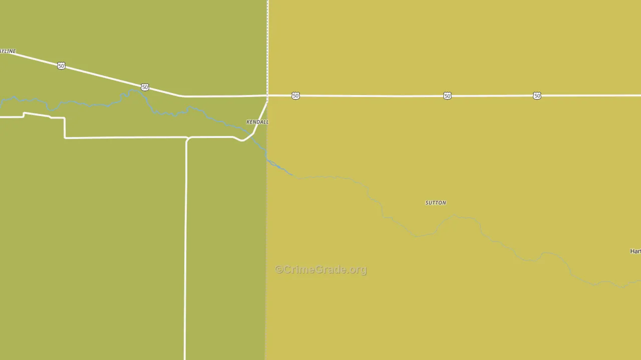 Kendall, KS Map of Vandalism Rates