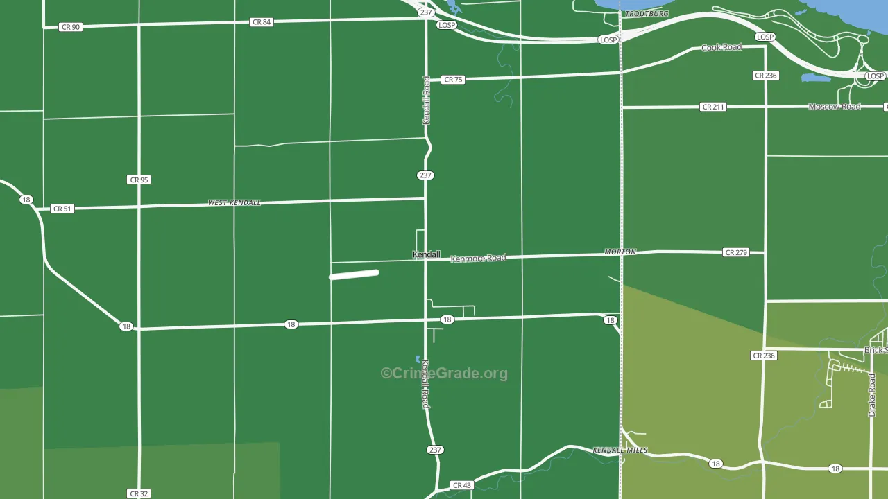 Kendall, NY Map of Vandalism Rates