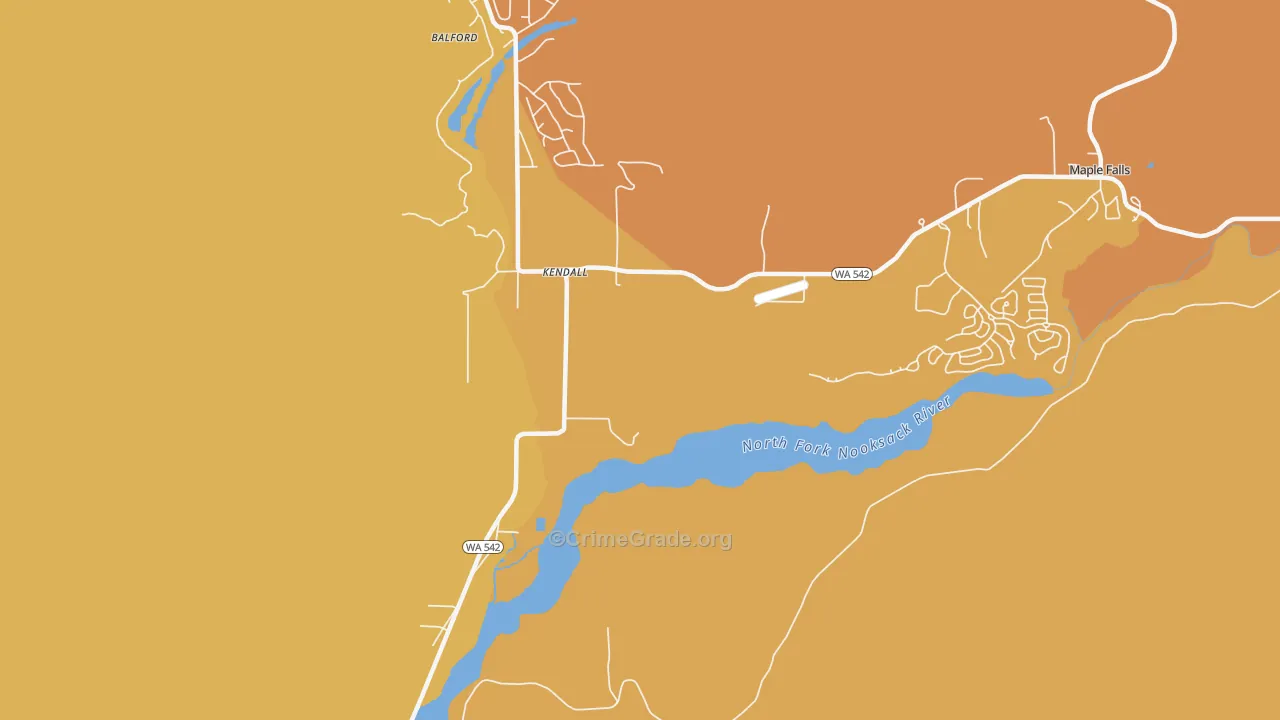 Kendall, WA Map of Vandalism Rates