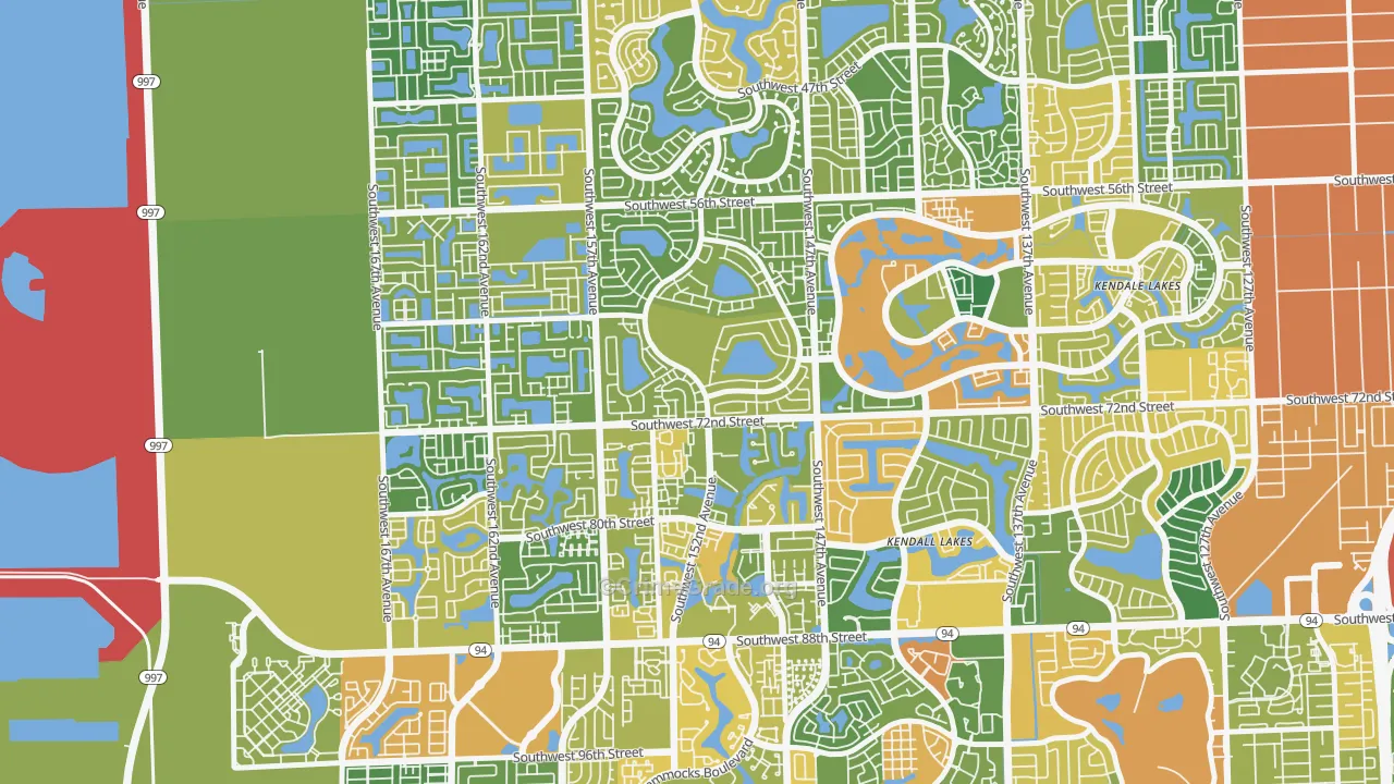 Kendall West, FL Map of Vandalism Rates