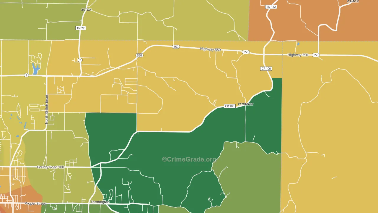 Kendrick, MS Map of Vandalism Rates