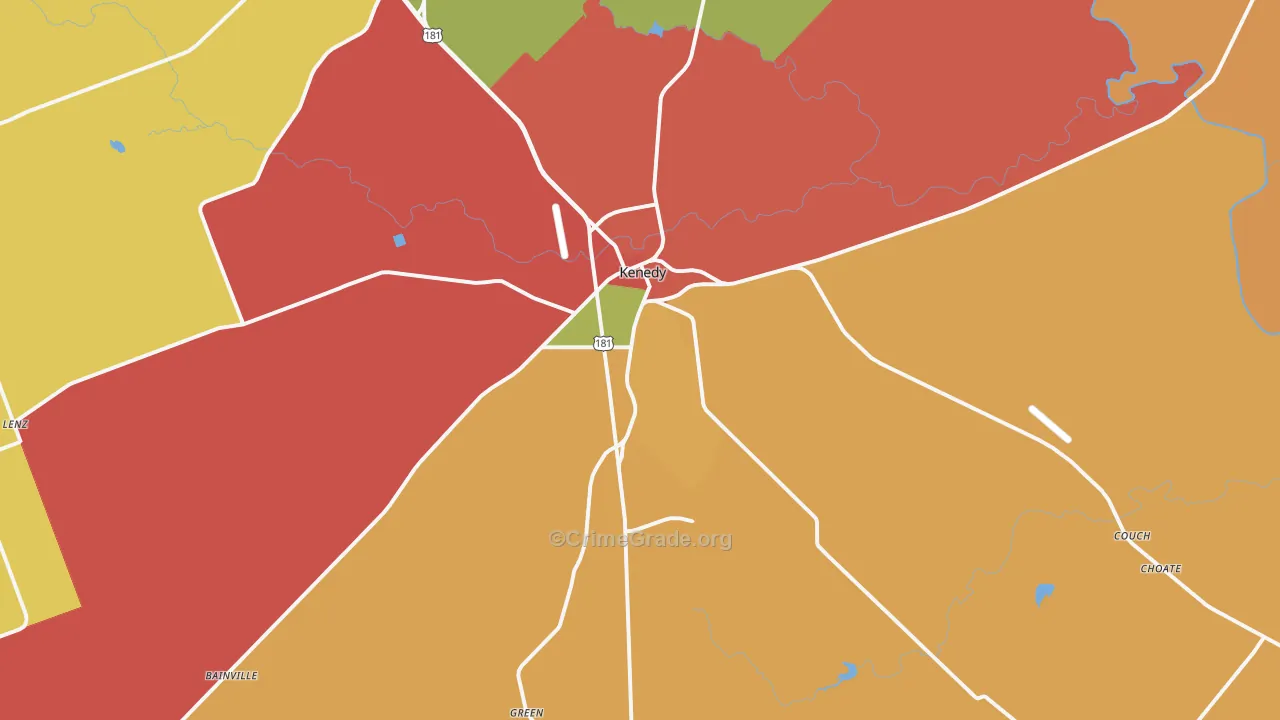 Kenedy, TX Map of Vandalism Rates