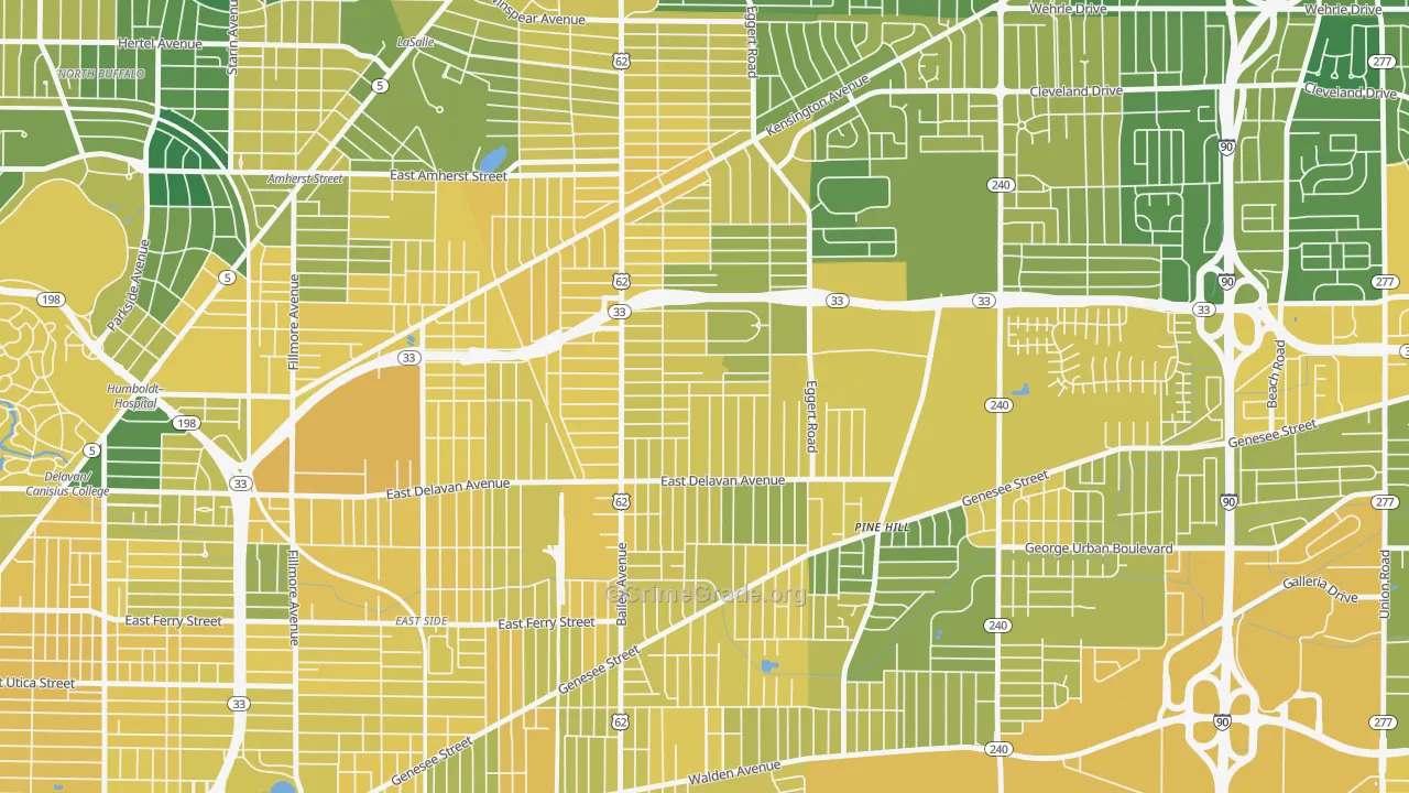 Kenfield, Buffalo, NY Map of Vandalism Rates
