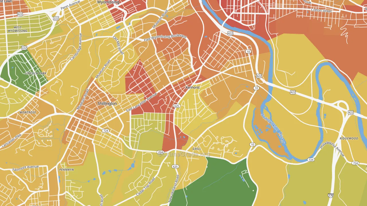 Kenhorst, PA Map of Vandalism Rates