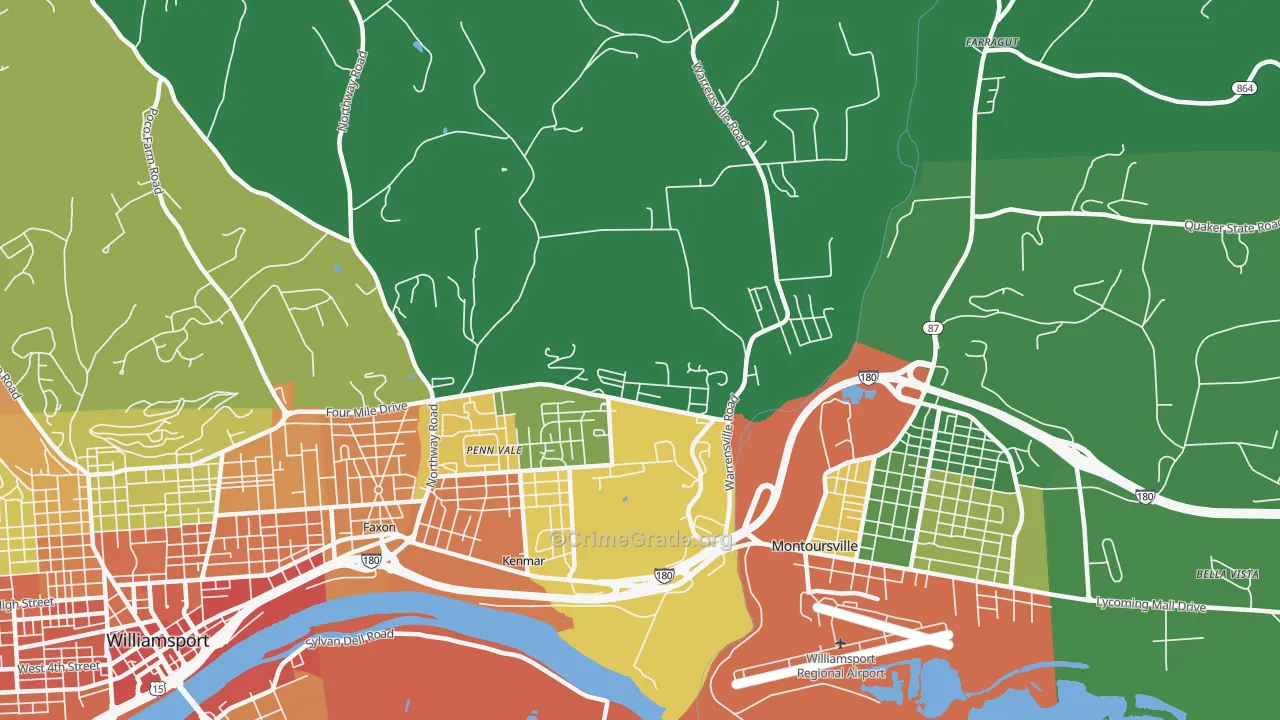Kenmar, PA Map of Vandalism Rates