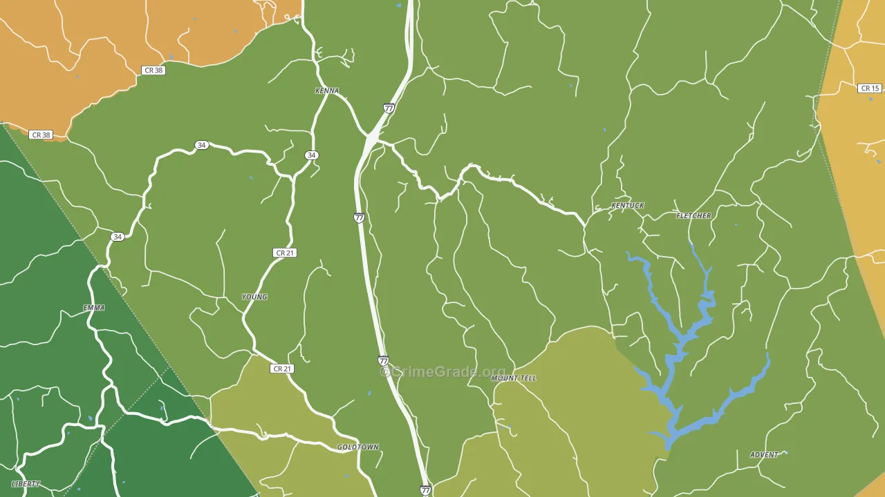 Kenna, WV Map of Vandalism Rates